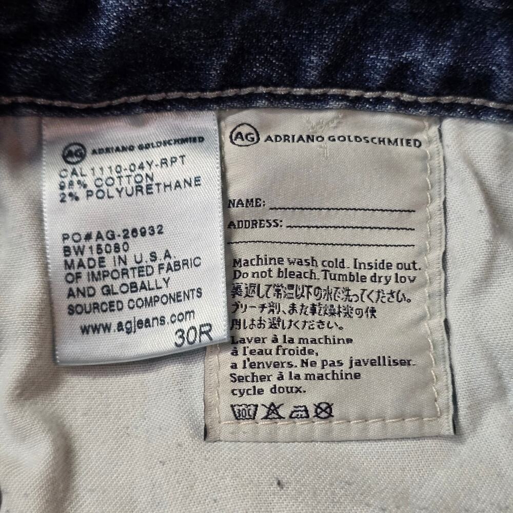 AG Adriano Goldschmied The Stilt Cigarette Leg Denim Blue Jeans Size 30R - Picture 6 of 9
